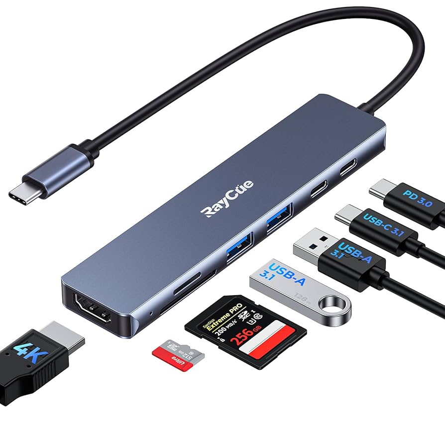 Amazon | RayCue 7 in 1 USB Cハブ USB C - HDMIスプリッター,2